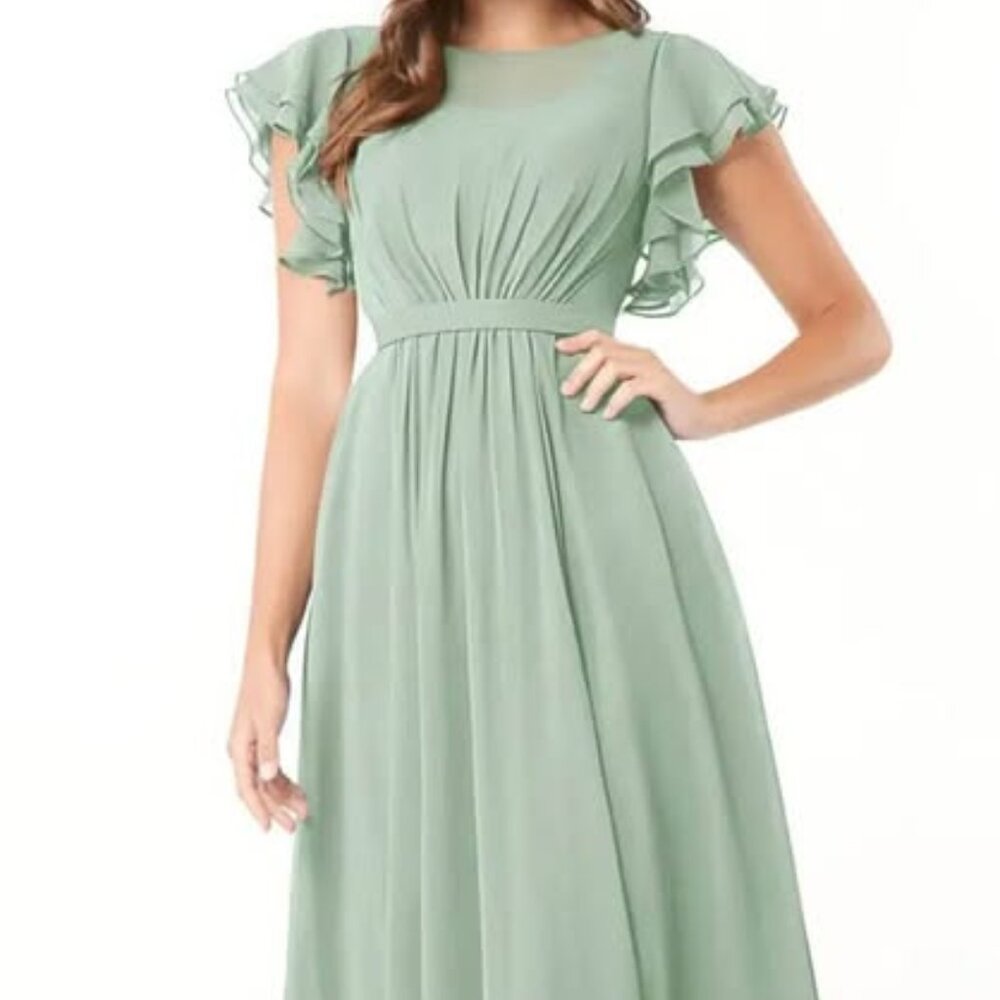 NWT Azazie Daphne Formal Gown in Sand size 14
